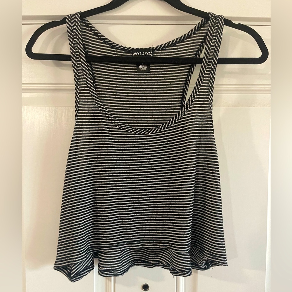 Pin striped crop top